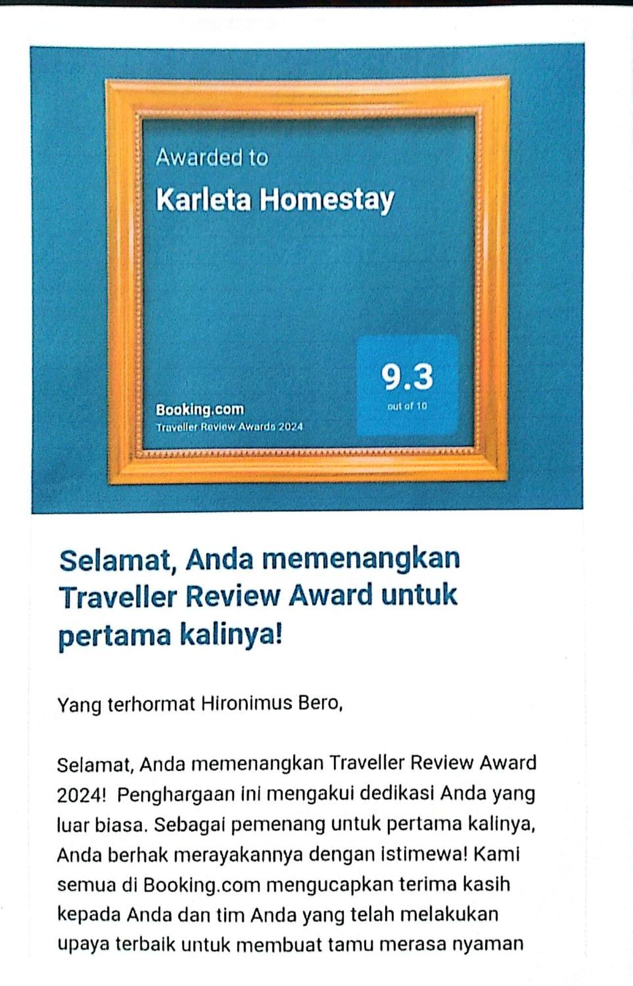 Karleta Homestay Ruteng Exterior foto